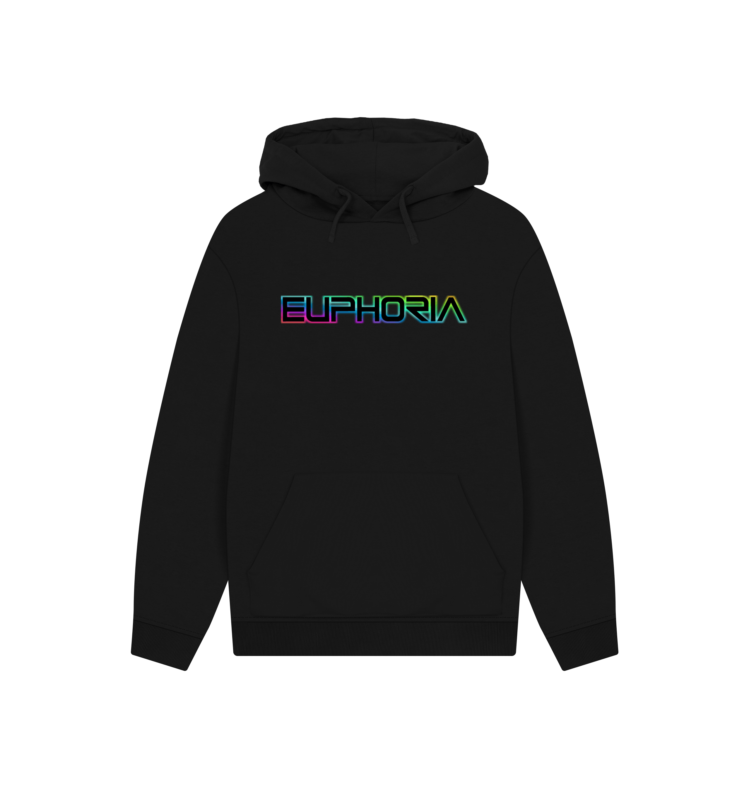 Black Printed Hoody Front